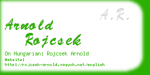 arnold rojcsek business card